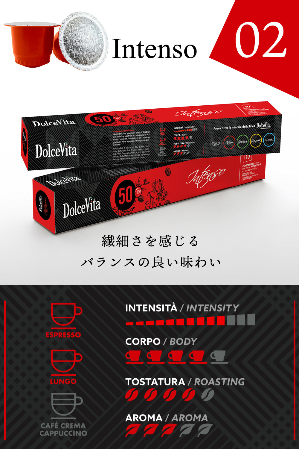 【プラ】ネスプレッソ互換カプセル 1種200個 「DolceVita」