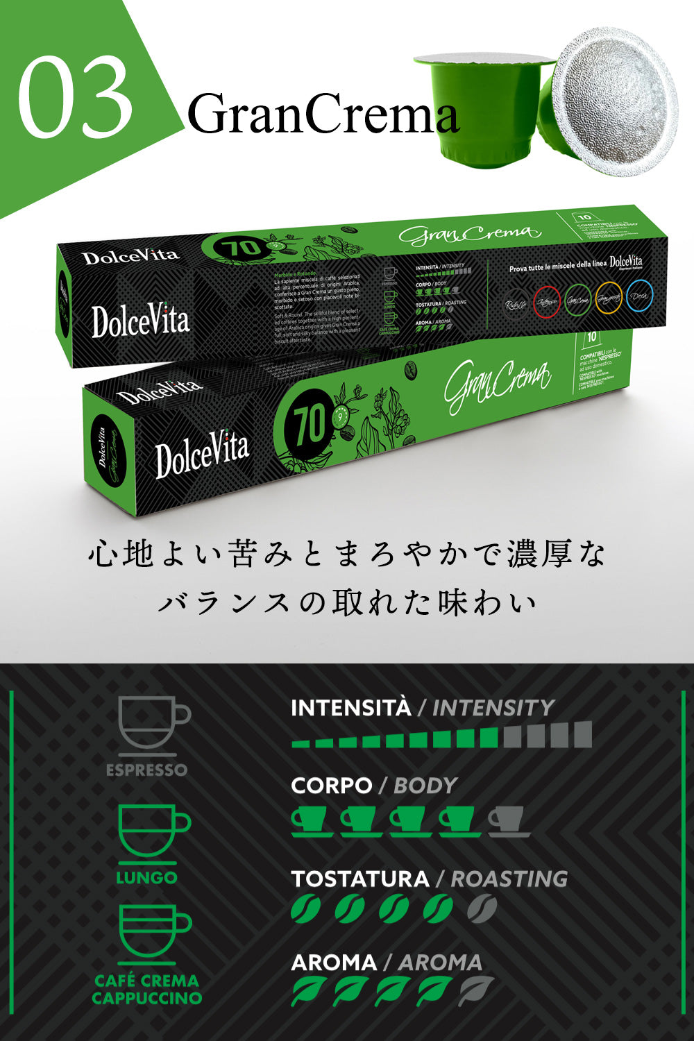 【プラ】ネスプレッソ互換カプセル 1種200個 「DolceVita」