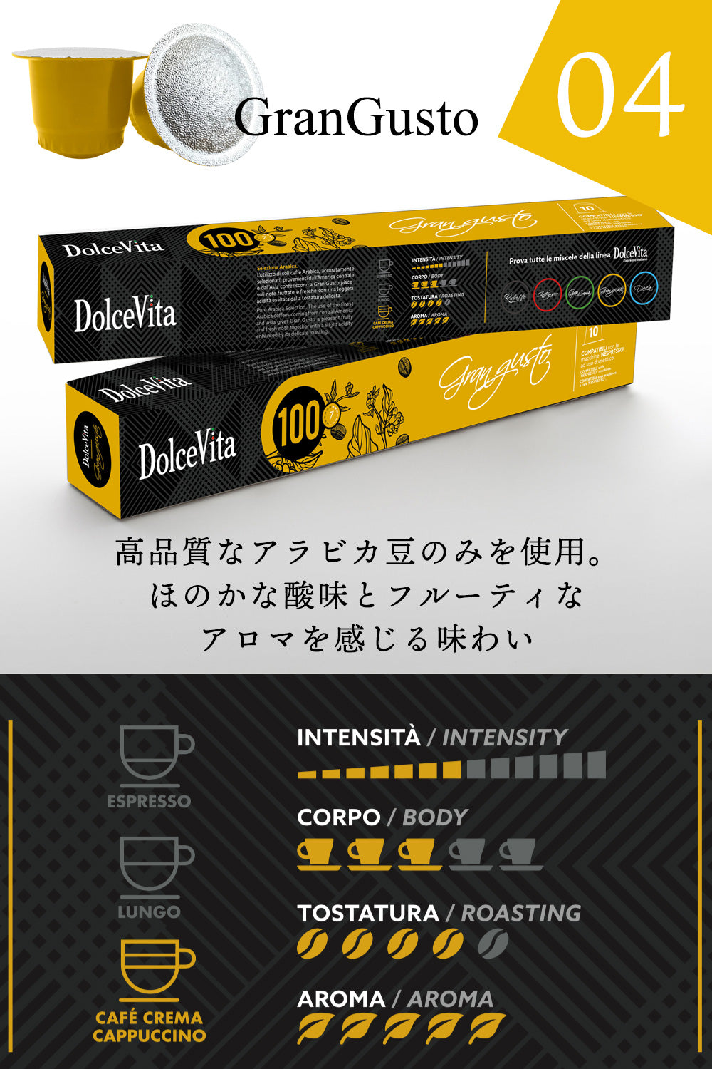 【プラ】ネスプレッソ互換カプセル 1種200個 「DolceVita」