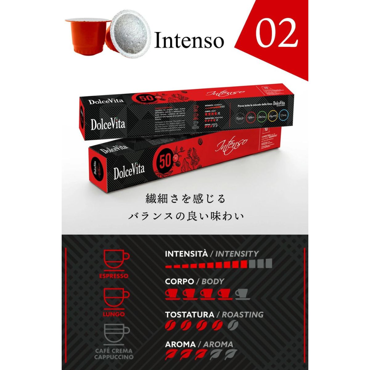 ネスプレッソ互換カプセル コーヒー「Dolce Vita」5種アソート 60~240 カプセル