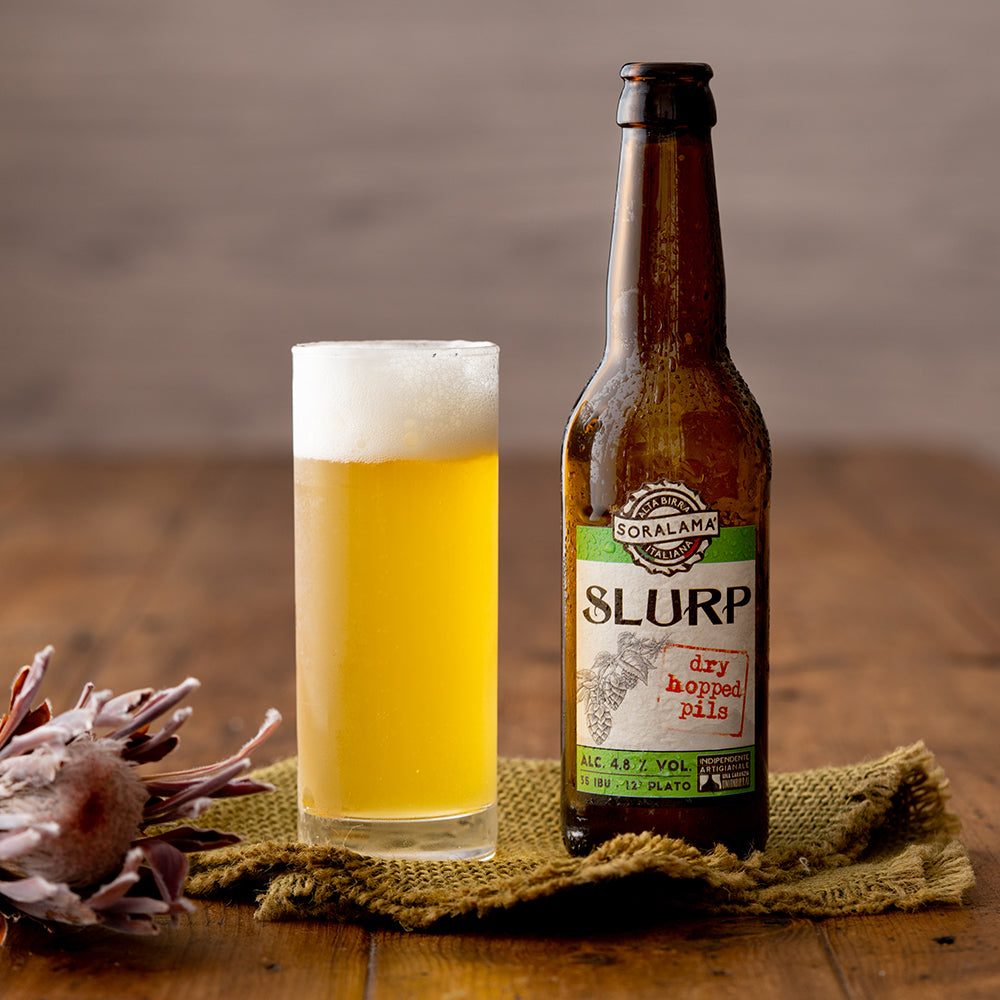 イタリアクラフトビール 期待通りのドライラガー「SLURP」