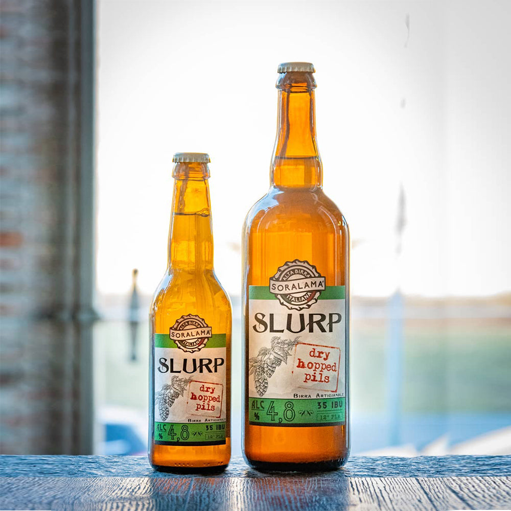 イタリアクラフトビール 期待通りのドライラガー「SLURP」