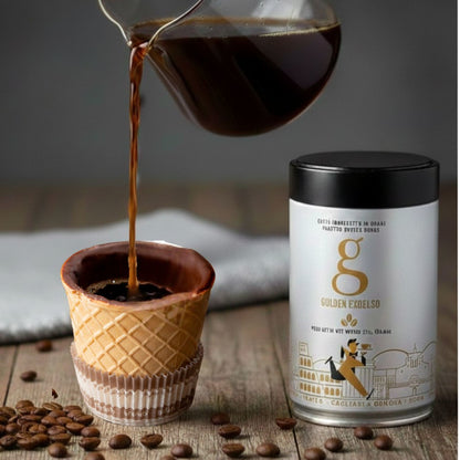 コーヒー豆 250g 「GOLDEN EXCELSO」エスプレッソ用ブレンド & チョカップ CHOCUP 1箱 6個入り (コピー)