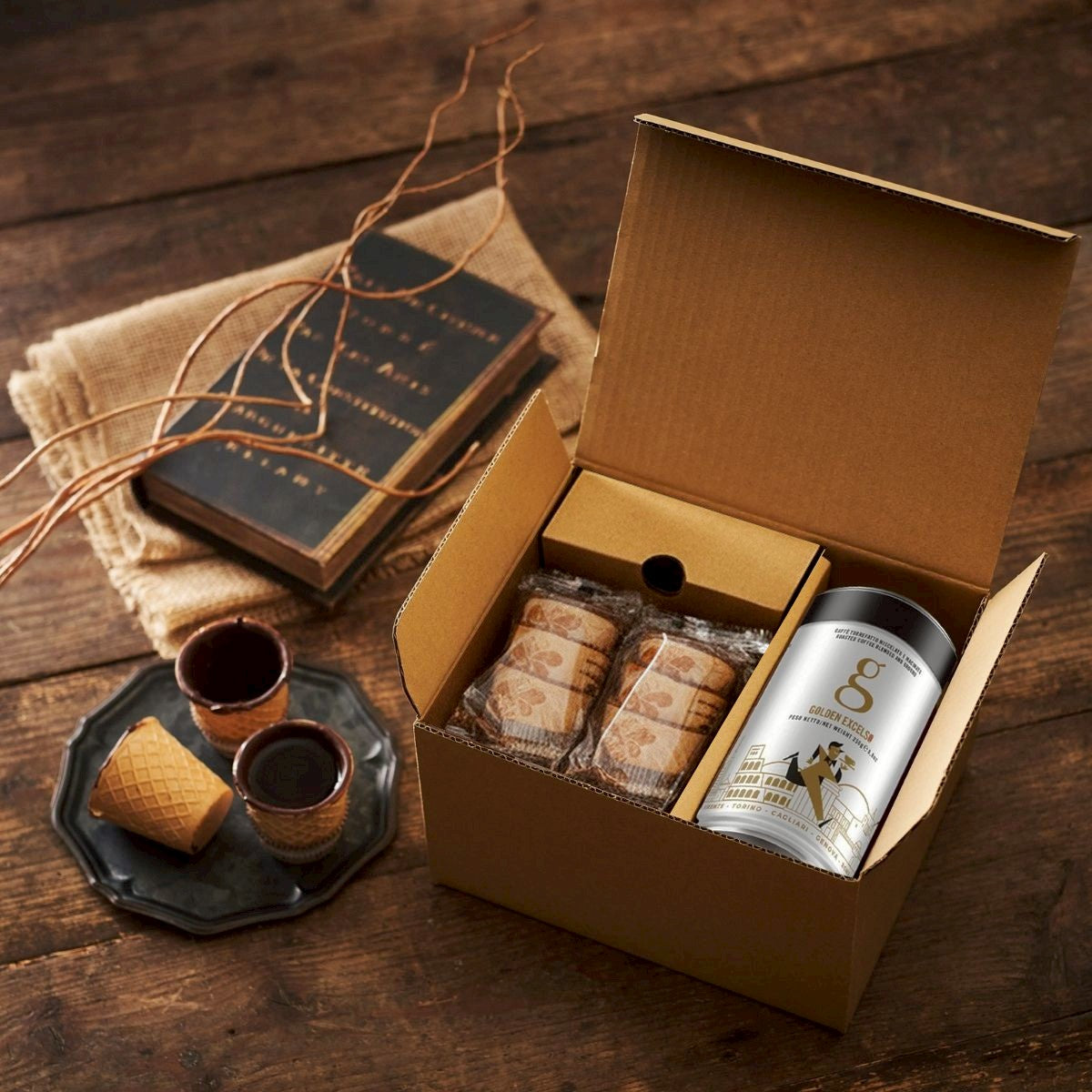 コーヒー豆 250g 「GOLDEN EXCELSO」エスプレッソ用ブレンド & チョカップ CHOCUP 1箱 6個入り (コピー)