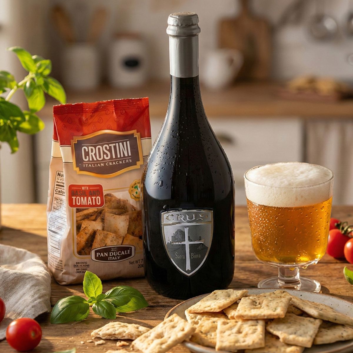 イタリア大使館で使われる金賞受賞醸造所のクラフトビール750ml&ノンフライ無添加スナック