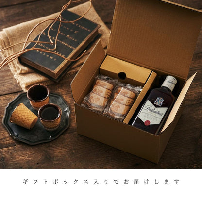 食べられるチョコのカップ「チョカップ」6個とウィスキー バランタインファイネスト200ml