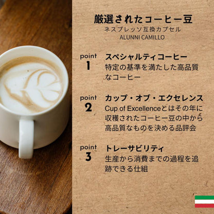 ネスプレッソ互換カプセル 1種50個 コーヒー イタリア製 ローマ Camillo